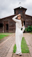 Ivory Linen Jumpsuit by Diosa del Rio